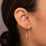 Diamond Octagon Hoop Earring