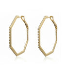 Diamond Octagon Hoop Earring