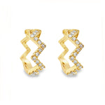 Diamond ZigZag Huggie Earrings