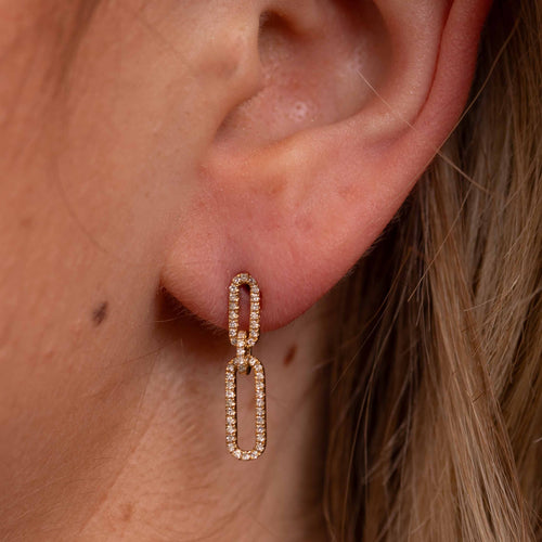 Diamond Paperclip Earrings Image 2