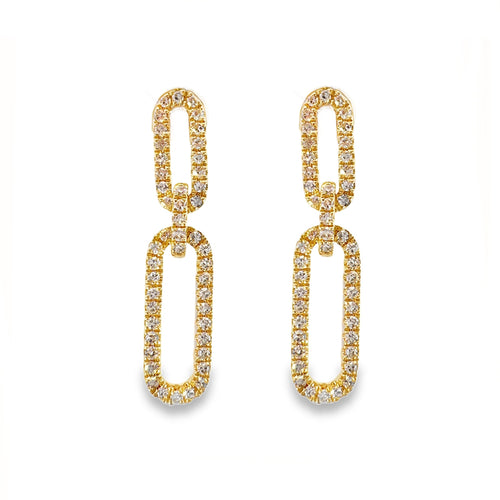 Diamond Paperclip Earrings