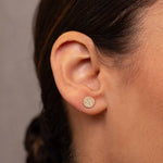Diamond Pave Disc Stud Earrings