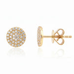 Diamond Pave Disc Stud Earrings