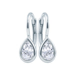 Pear Diamond Bezel Drop Earrings
