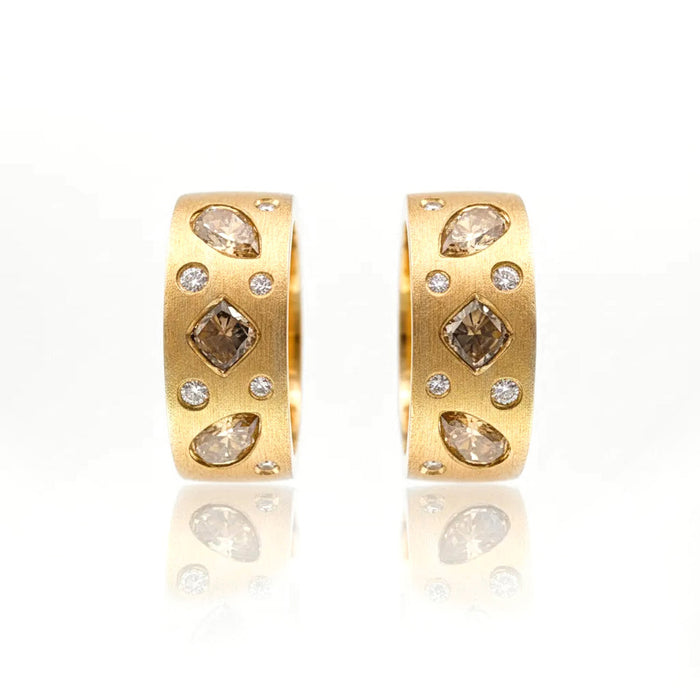 Fancy Diamond Hoop Earrings