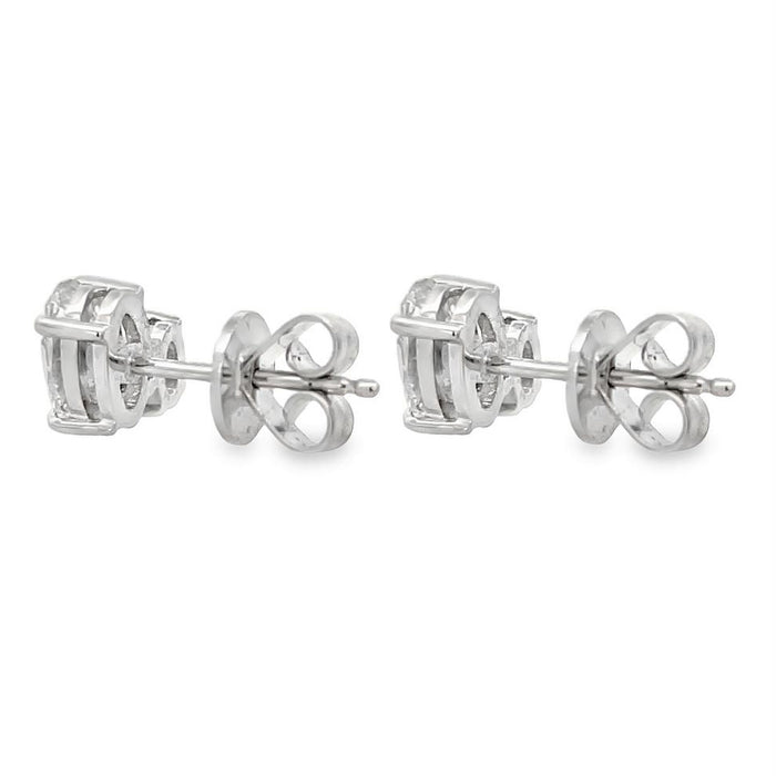 Duo Diamond Oval Stud Earrings