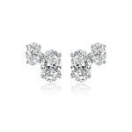 Duo Diamond Oval Stud Earrings
