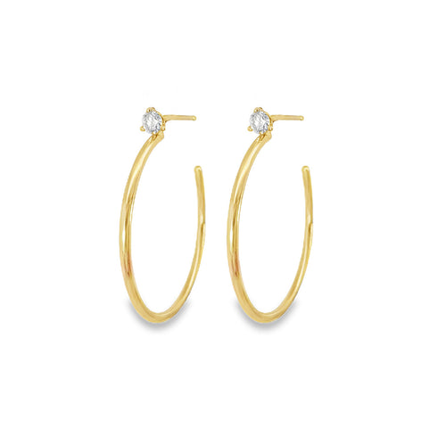 Small Diamond Hoop Earrings