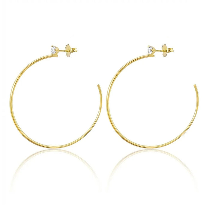 Large Diamond Hoop Earrings