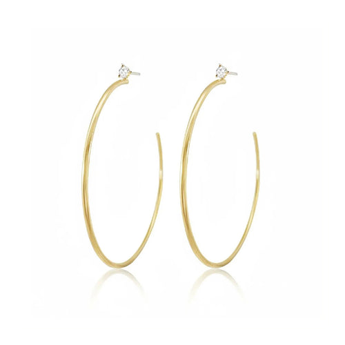 Large Diamond Hoop Earrings