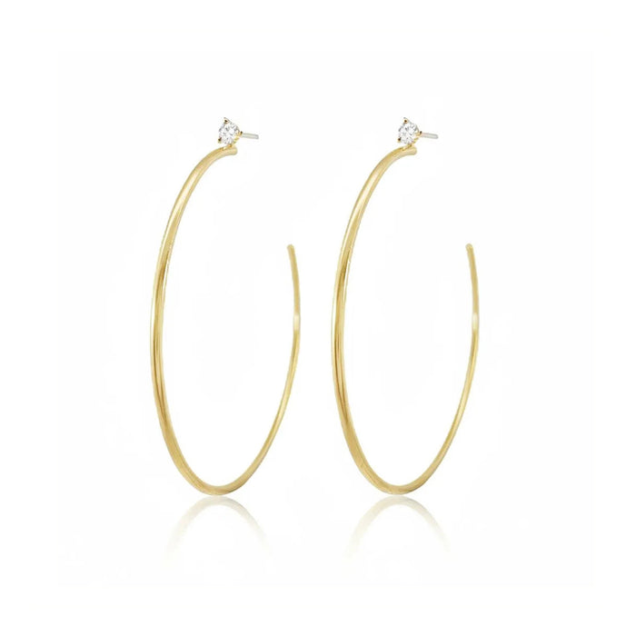 Large Diamond Hoop Earrings