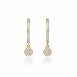 Diamond Disc Drop Huggie Earrings