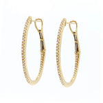 Medium Diamond Oval Inside-Out Hoop Earrings