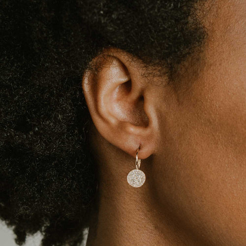 Diamond Pavé Disc Drop Earrings Image 2