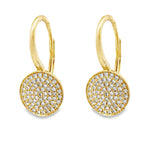 Diamond Pavé Disc Drop Earrings
