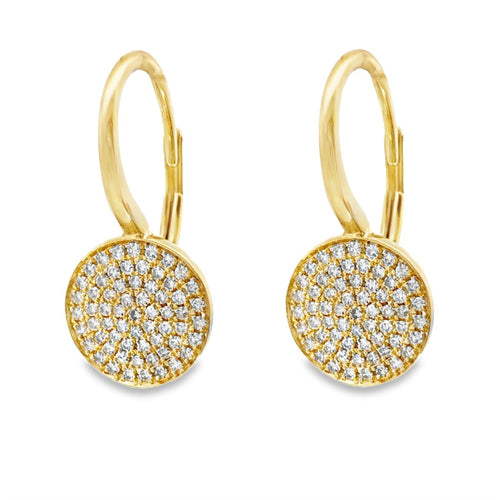 Diamond Pavé Disc Drop Earrings