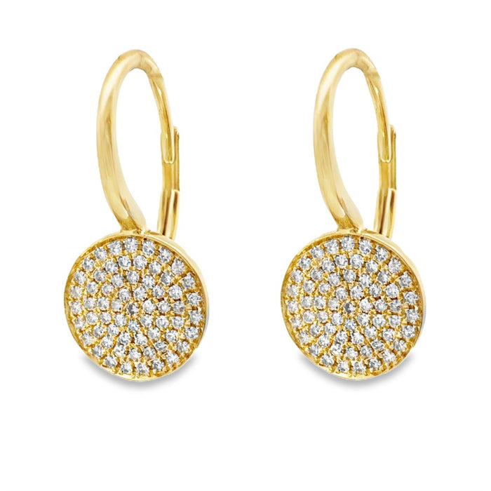 Diamond Pavé Disc Drop Earrings