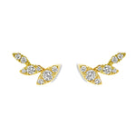 Diamond Leaf Studded Earrings