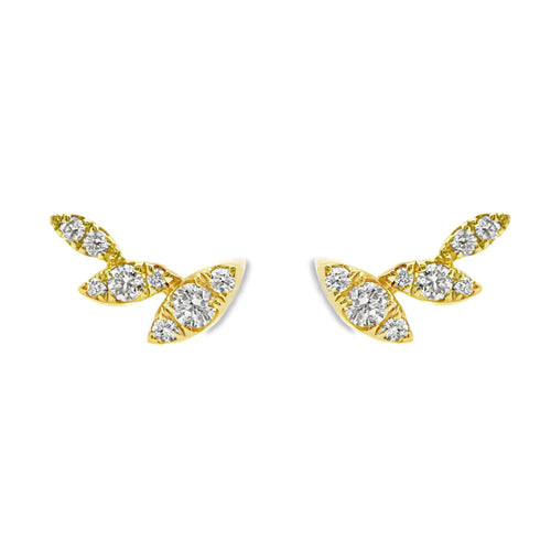 Diamond Leaf Studded Earrings