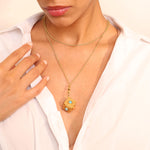 Box Charm with Cabochon Gemstones