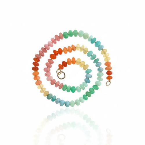 Opal and Semi Precious Bead Strand Necklace