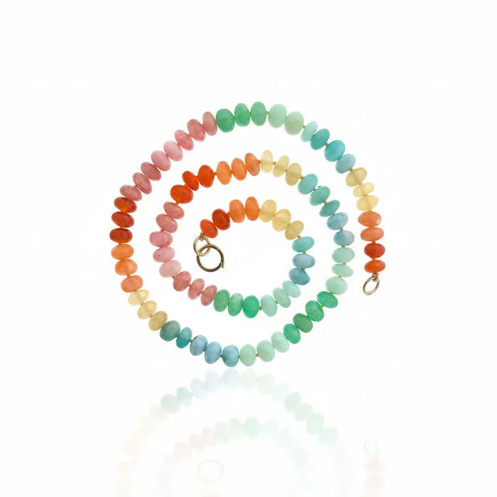 Opal and Semi Precious Bead Strand Necklace