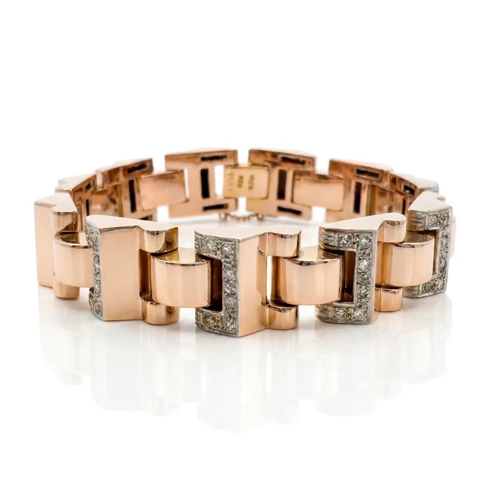 Diamond Tank Chain Bracelet