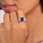 Sri Lankan Sapphire & Diamond Ring