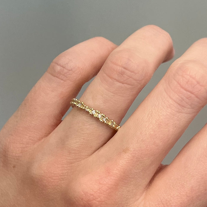 Diamond Double Beaded Wedding Band