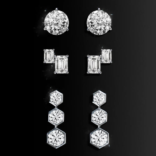4.00tcw Diamond Stud Trinity Earrings Image 2