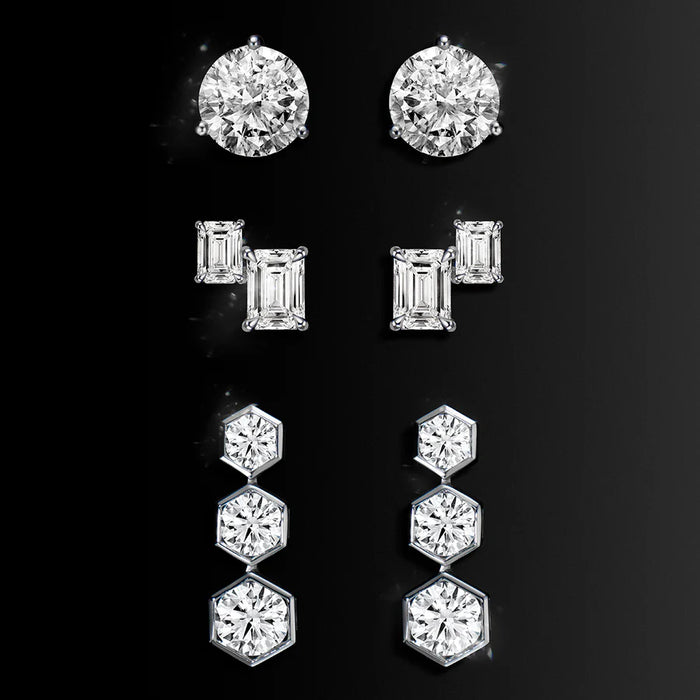 4.00tcw Diamond Stud Trinity Earrings