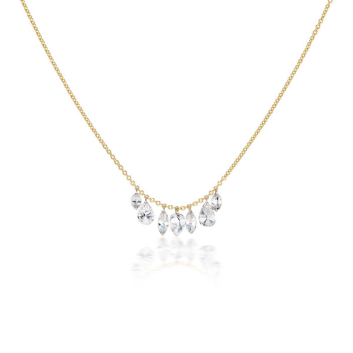 Mixed Cut Diamond Drop Necklace