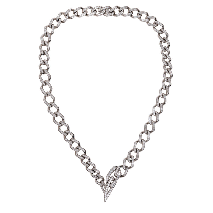 Diamond Cuban V Necklace