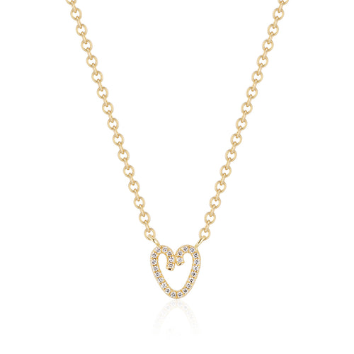 Open Mini Heart Pendant Necklace