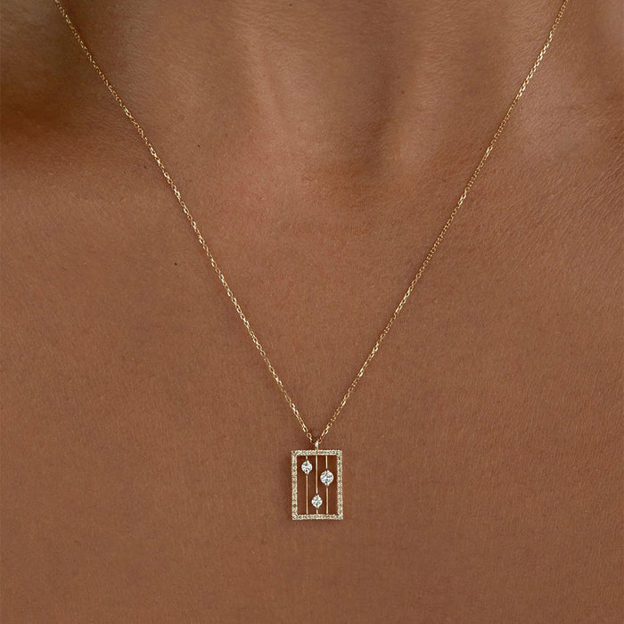 Diamond Drift Pendant Necklace