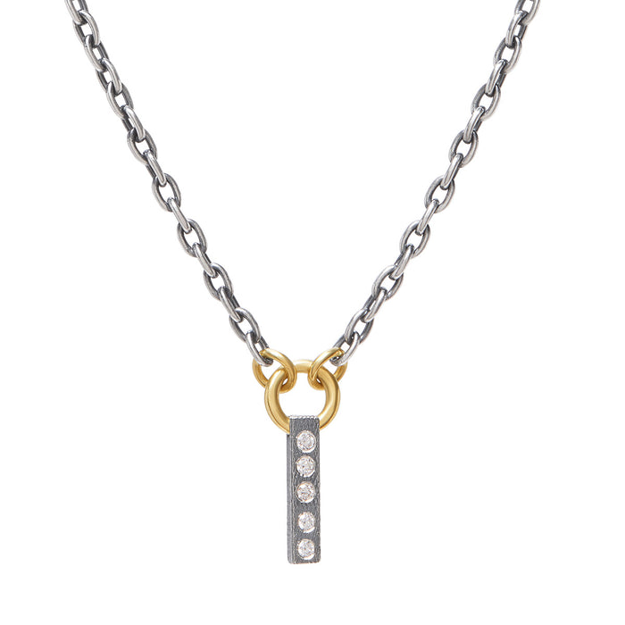 Diamond Adam Bar Pendant Necklace