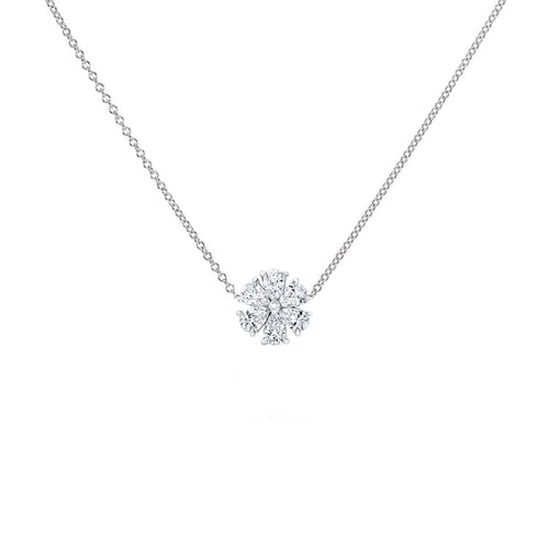 Diamond Flower Pendant Necklace