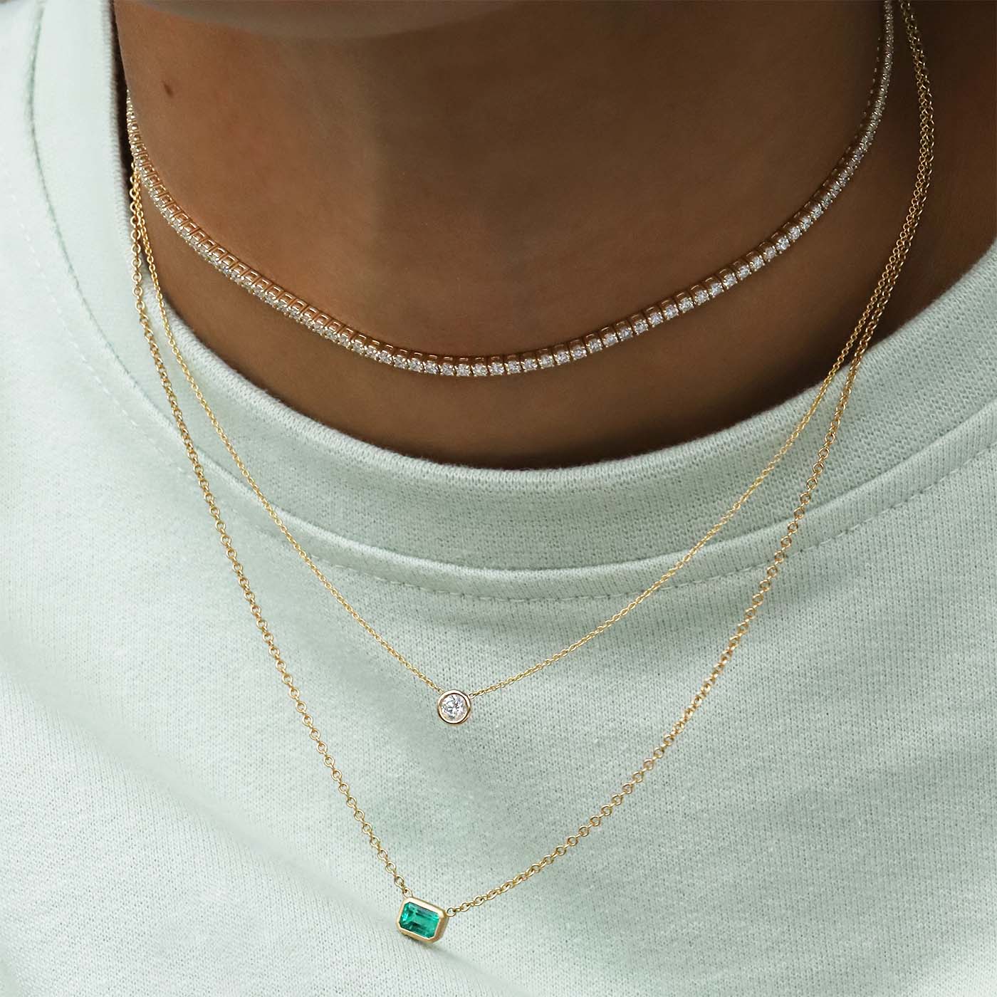 Dainty Diamond Tennis Choker Necklace | Caitlyn Minimalist