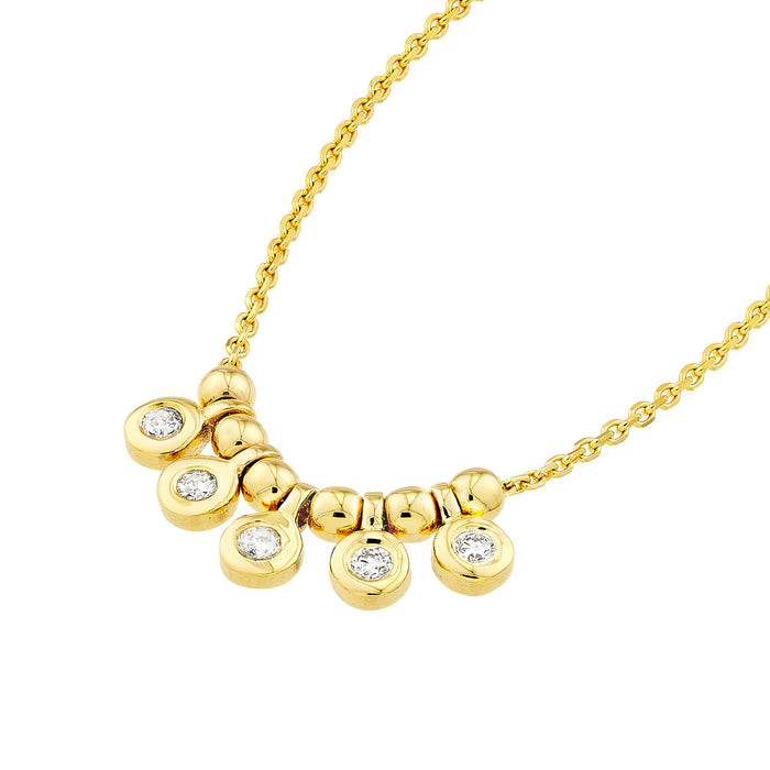 Diamond Mini Bezel & Bead Necklace