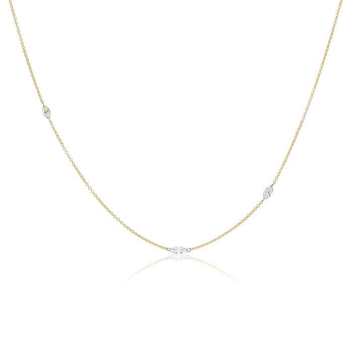 Free-Set Marquise Diamond Chain Necklace