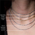 15.5" 12.50tcw Diamond Tennis Choker Necklace