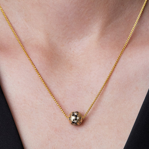Black & White Diamond Ball Necklace Image 2