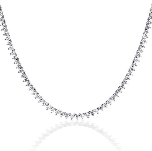 19.00tcw 3-Prong Diamond Tennis Necklace