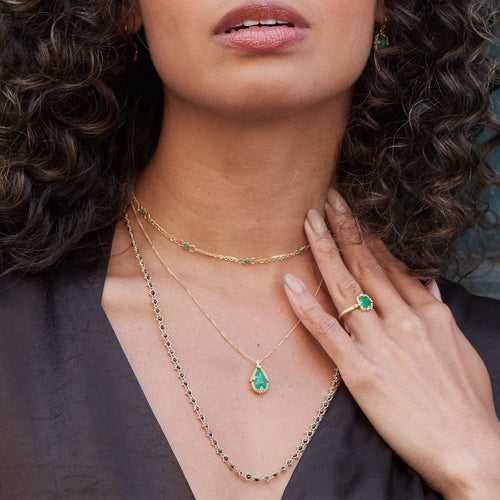 Black Diamond Textile Necklace Image 2