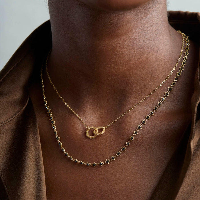 Black Diamond Textile Necklace