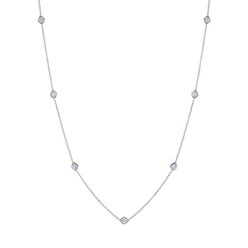 0.74tcw Diamond Hex Station Necklace