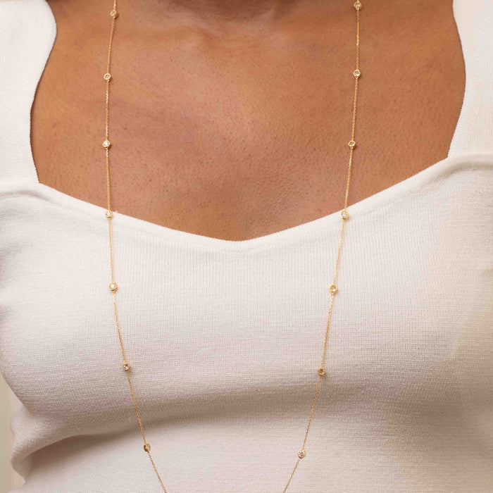 1.97tcw Diamond Hex Station Necklace