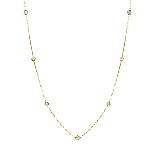 1.97tcw Diamond Hex Station Necklace