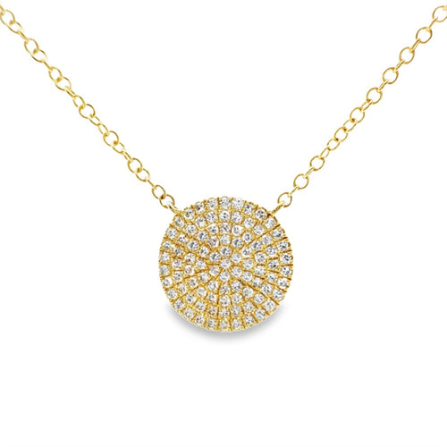 Diamond Pave Disc Pendant Necklace