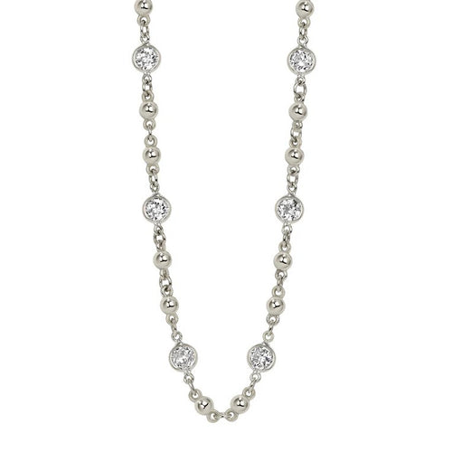 Diamond Rosary Chain Necklace